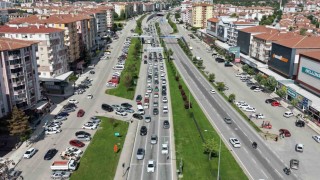 Çorumda yollarda bayram dönüşü yoğunluğu