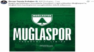 Cumhurbaşkanı Erdoğandan Muğlaspora tebrik mesajı