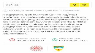 Denizli için kuvvetli yağış uyarısı yapıldı