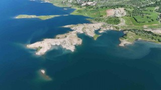 Diyarbakırın Maldvilernde yağışlarla yükselen su seviyesi dronla görüntülendi
