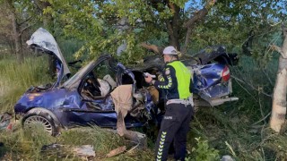 Düğün konvoyunda feci kaza: 1 ölü, 1 yaralı