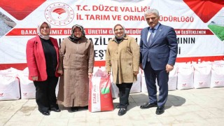 Düzcede çiftçilere yem bitkisi tohumu dağıtıldı
