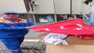 Edirnede 1 Mayıs sonrası Türk bayraklarının çöpe atılmasına tepki