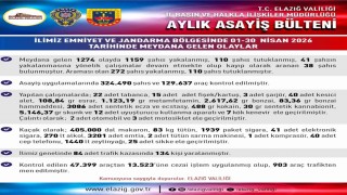 Elazığda asayiş uygulamaları: Bin 159 şahıs yakalandı