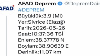 Elazığda bir deprem daha