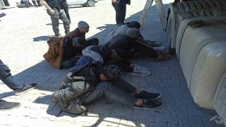Erbaada konteyner yüklü tırda 7 kaçak göçmen yakalandı