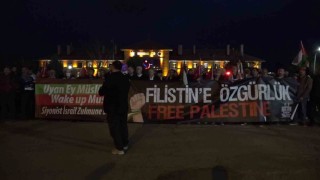 Erzurumda Filistine destek için konvoy yapıldı