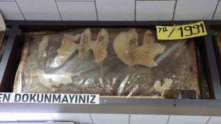 Görenler dönüp bir daha bakıyor, 35 yıllık bal çerçeveleri dikkat çekiyor