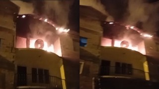 Hakkaride korkutan ev yangını