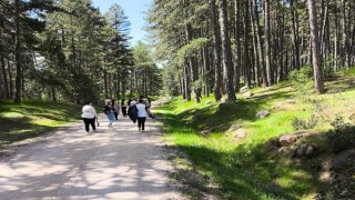 Hisarcıkta özel öğrencilerinde katıldığı doğa yürüyüşü