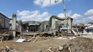 İnşatta beton dökülürken kalıp çöktü: 1 işçi yaralandı