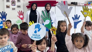 Kahtada minik öğrencilere el hijyeni eğitimi