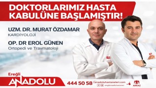 Karadeniz Ereğlide kardiyoloji ve ortopedi uzmanları göreve başladı