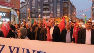 Karamanda Türk Dil Bayramı etkinlikleri kapsamında fener alayı düzenlendi