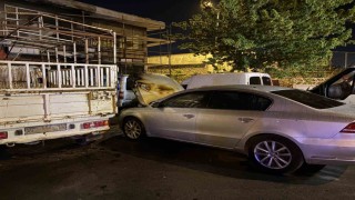 Kayseride yolda arızalanan otomobil sanayide alev aldı