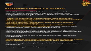 Kayserispordan TFFye adalet dilekçesi
