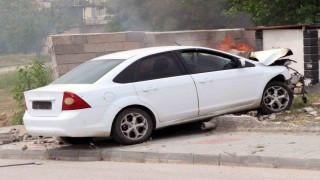 Kırıkkalede kaza sonrası otomobil yandı