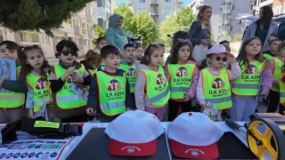 Kırklarelinde miniklere uygulamalı trafik eğitimi