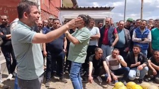 Kütahyada maden işçileri ile firma yetkilileri arasında gerginlik