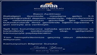 Malatyada eğitime 1 gün ara verildi