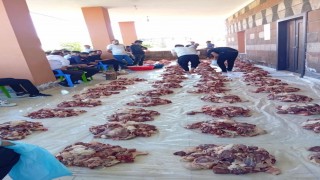 Mardinde imece usulü kesilen 1 ton kurban eti, 100 aileye dağıtıldı