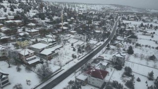 Mersinde kar güzelliği dronla görüntülendi