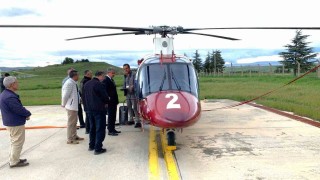 Merzifona yangın söndürme helikopteri konuşlandırıldı
