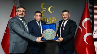 MHP Kütahya Milletvekili Erbaştan İl Başkanı Özkana ziyaret