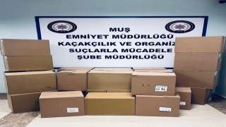 Muşta 260 bin adet boş makaron ele geçirildi