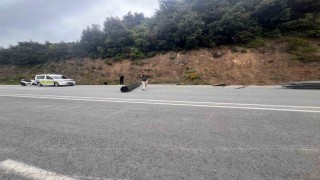 OSB yolunda kontrolden çıkan tır devrildi: 1 yaralı