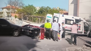 Otomobil ile elektrikli motosiklet çarpıştı: 2 yaralı