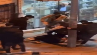 Pendikte darp anları kameraya yansıdı: 4 saldırgan 1 kişiyi hedef aldı