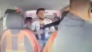 Rehin alınan taksicinin cesur müdahalesi kamerada