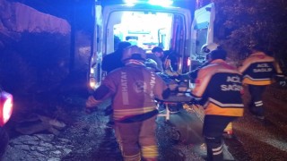 Samandağda şarampole devrilen otomobilin sürücüsü yaralandı