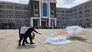 Samsunda belediye binasında yangın tatbikatı