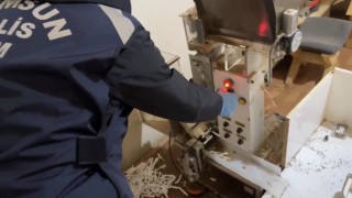 Samsunda kaçak sigara imalathanesine baskın