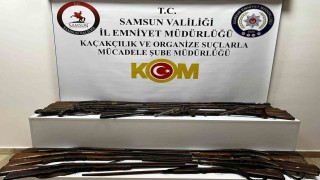 Samsunda tarihi silah operasyonu: Osmanlı dönemine ait 24 silah ele geçirildi