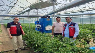 Simavda topraksız seraya geçiş yapan üreticilere teknik bilgi verildi