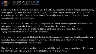TBBde kriz oluşturan ‘mektup gerginliği sonrası Alemdardan sert eleştiri