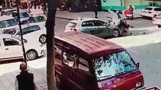Tekirdağda iki kişinin yaralandığı kaza kamerada
