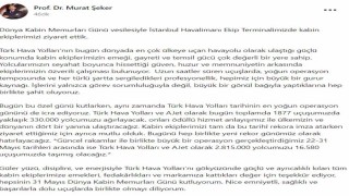 THY Yönetim Kurulu Başkanı Murat Şeker, Dünya Kabin Memurları Gününü kutladı