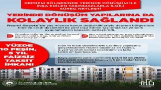 Torba kanun ile deprem bölgesinde yerinde dönüşüm yapılarına kolaylık sağlandı