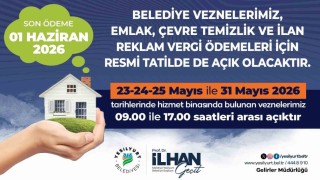 Yeşilyurt Belediyesi vezneleri vergi ödemeleri için resmi tatilde açık olacak