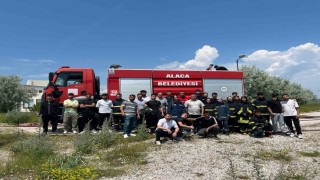 Alacada üniversite öğrencilerine uygulamalı yangın eğitimi