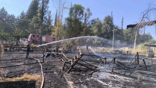 Alevlere teslim olan depo küle döndü