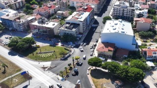 Altyapısı yenilenen caddede sıcak asfalt çalışmaları başladı