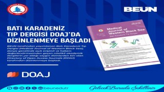 Batı Karadeniz Tıp Dergisi DOAJda dizinlenmeye başladı
