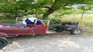 Bilecikte su motoru devrildi, 1 yaralı