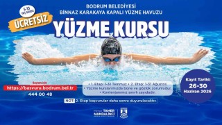 Bodrum Belediyesinden çocuklara ücretsiz yüzme kursu