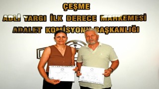 Çeşmede yeni seçilen muhtarlar mazbatalarını aldı
